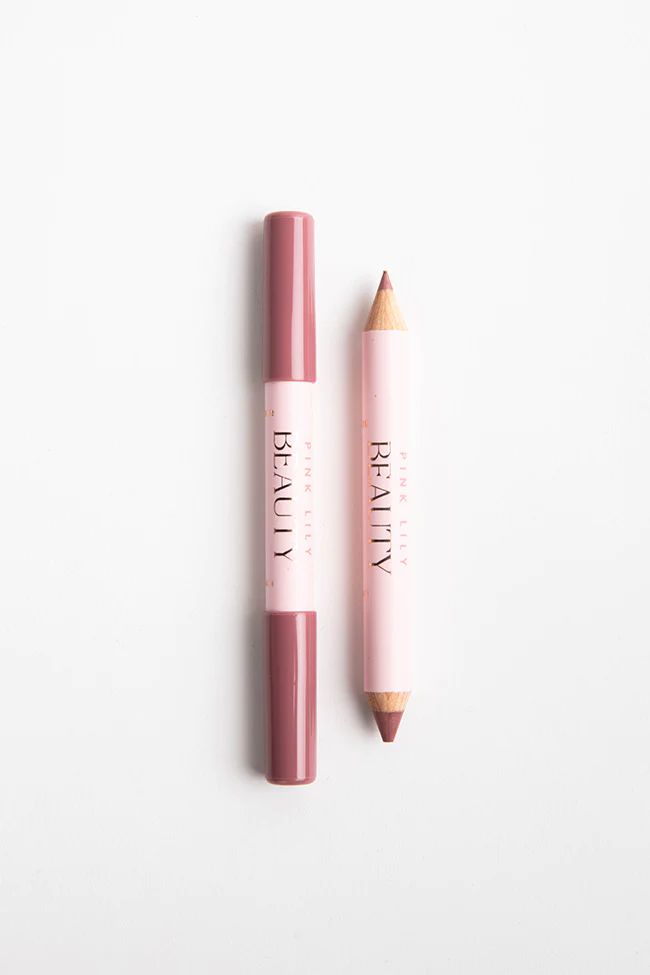 Pink Lily Beauty Double Bloom Dual Lipstick and Lip Liner - Mauve Moment | Pink Lily