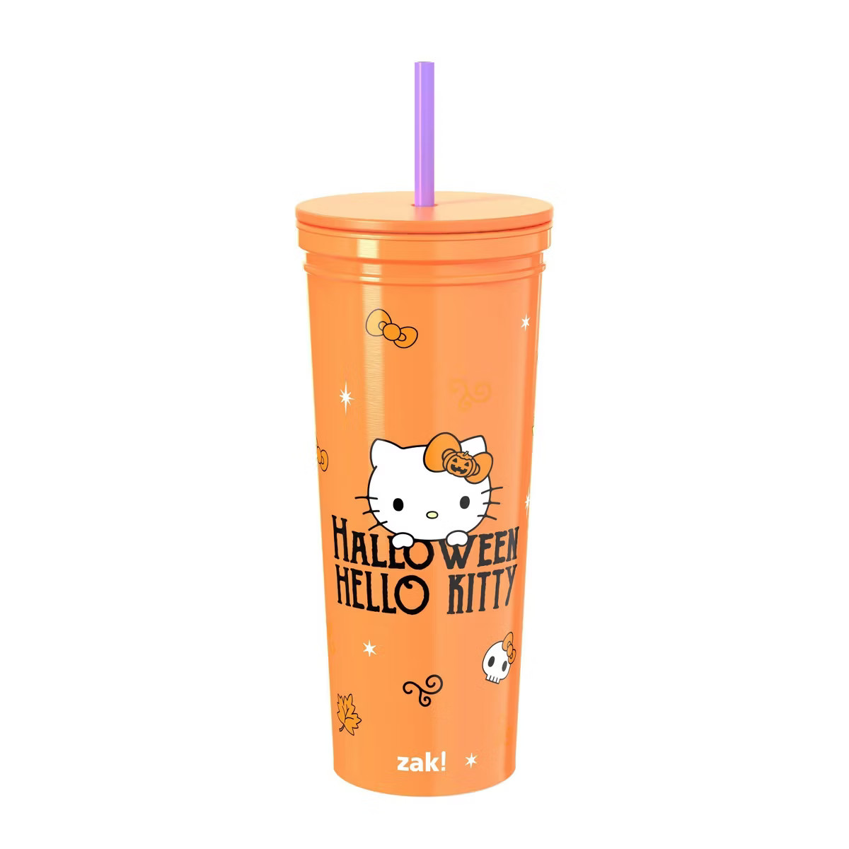 Zak Designs 23 fl oz Stainless Steel Hello Kitty Kendall Straw Tumbler Orange | Target
