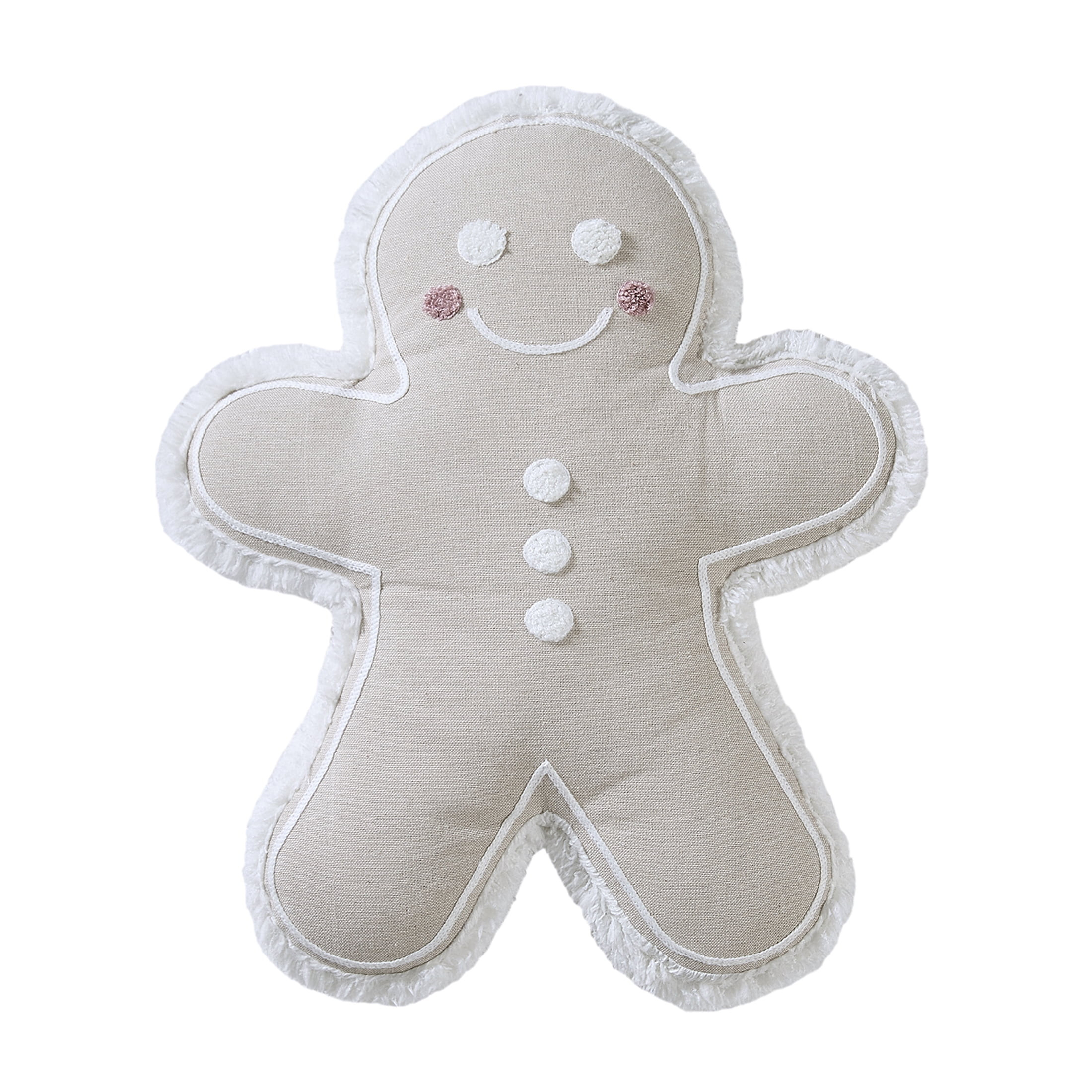 My Texas House 16" x 12" Taupe Gingerbread Man Holiday Decorative Pillow | Walmart (US)