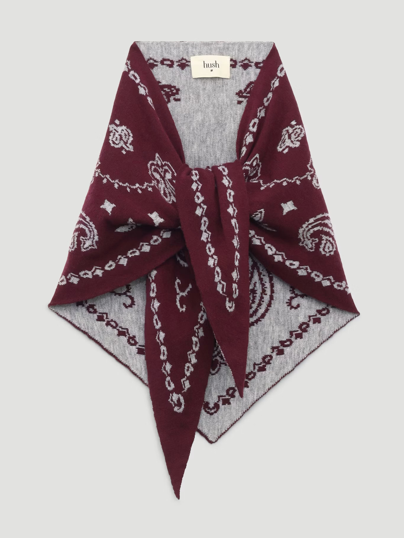 Paisley Triangle Scarf | Wine Red | Hush UK