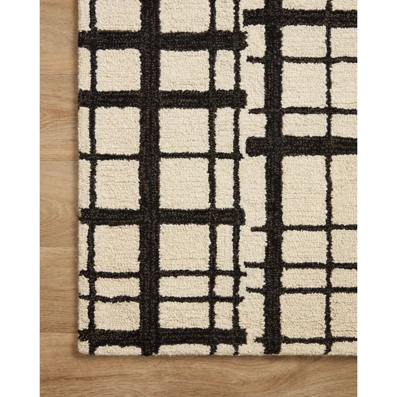 Polly Checkered Hand Tufted Jute/Sisal/Wool Black/Ivory Area Rug | Wayfair Professional