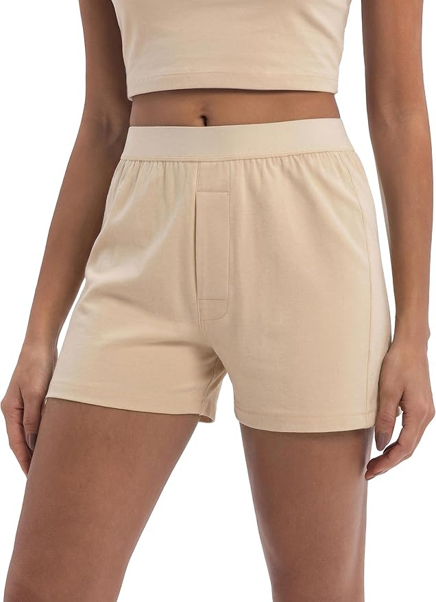 Abonlen Loose Boxer Shorts for Women Lightweight Lounge Pajama Bottoms Casual Sleepwear | Amazon (US)