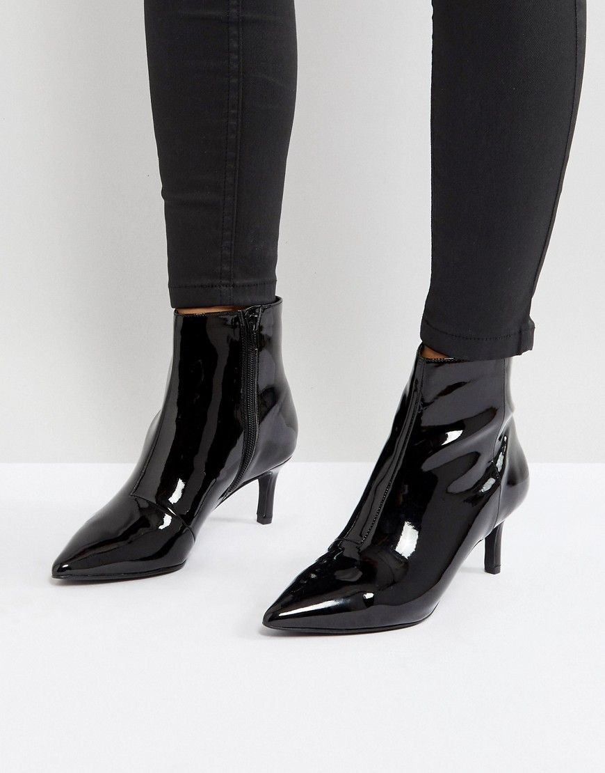Faith Patent Ankle Boot in Black - Black | ASOS US