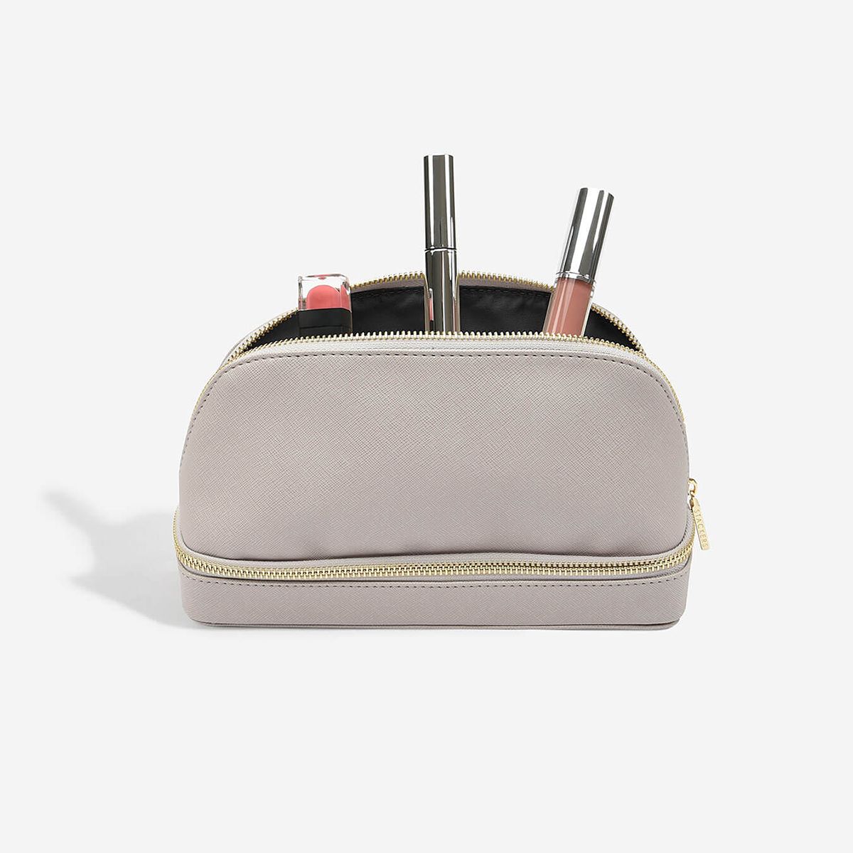 Stackers Makeup Bag Taupe | The Container Store