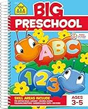 School Zone Big Preschool Workbook: 320 Spiral-Bound Pages, Pre-K, Colors, Shapes, Numbers, Early... | Amazon (US)