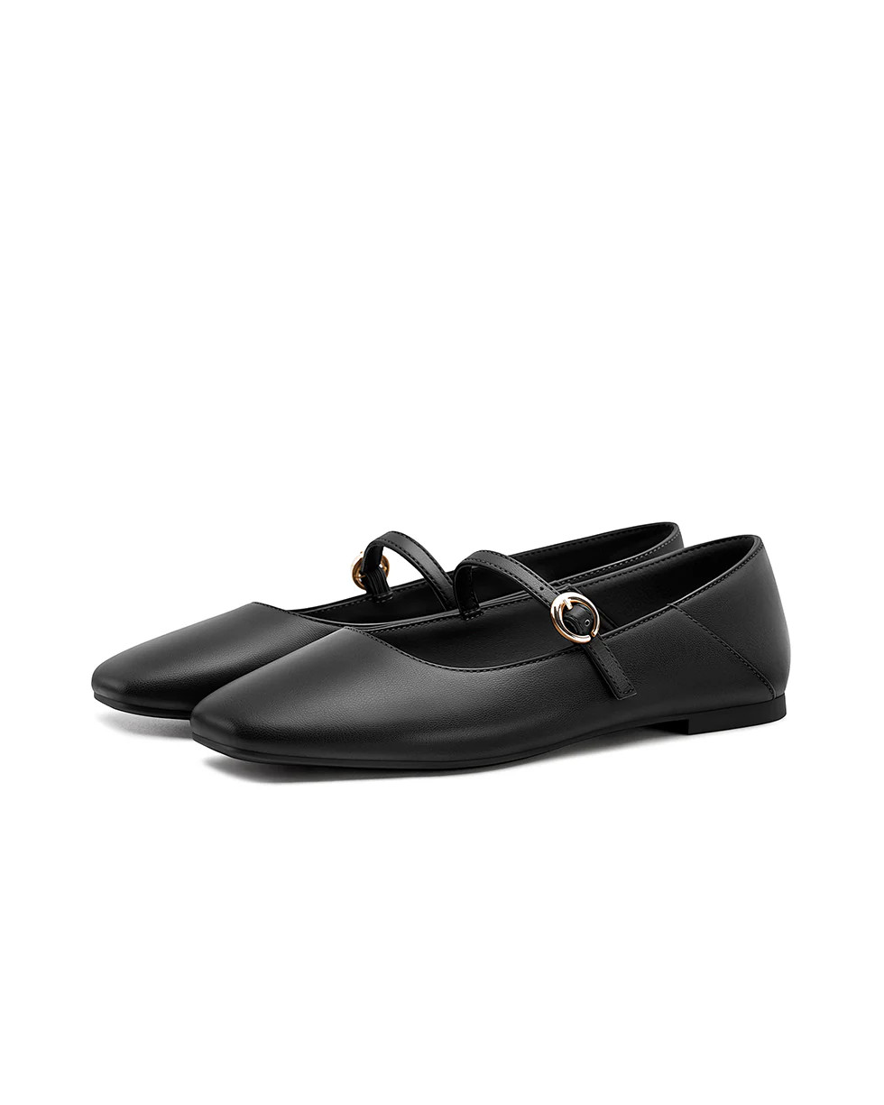 Melody | Square Toe Mary Jane Flats (PU) | Fitory Footwear US