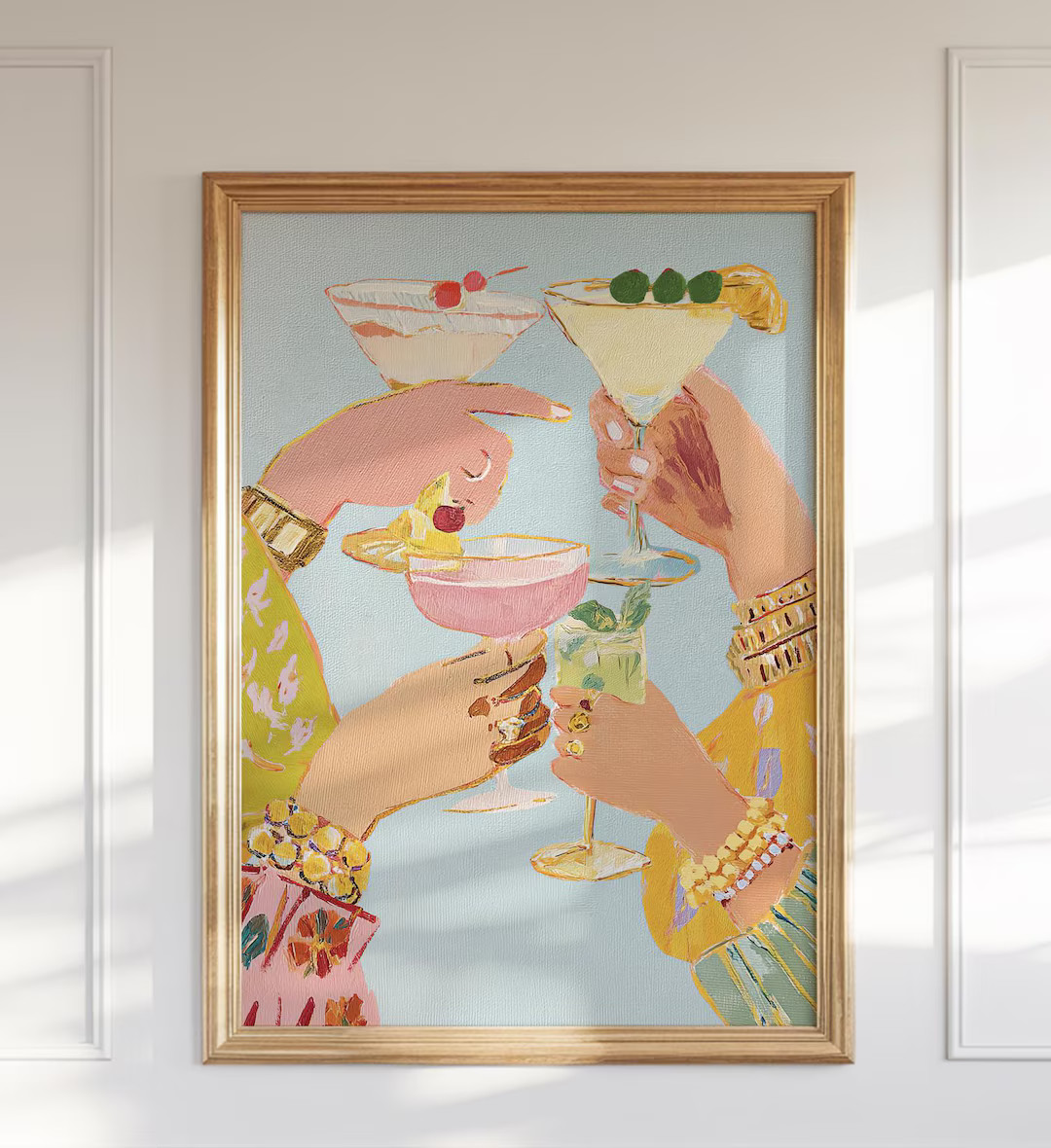 Stylish Cocktail Bar Print: Preppy Girls Night Out Martini Artwork for Home Decor | Etsy (US)