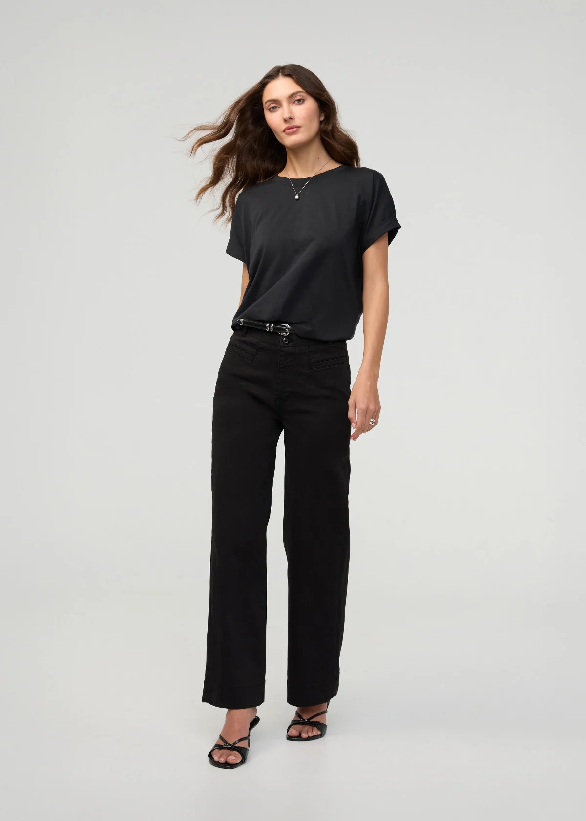 FlexTwill High Rise Trouser - Black | DUER
