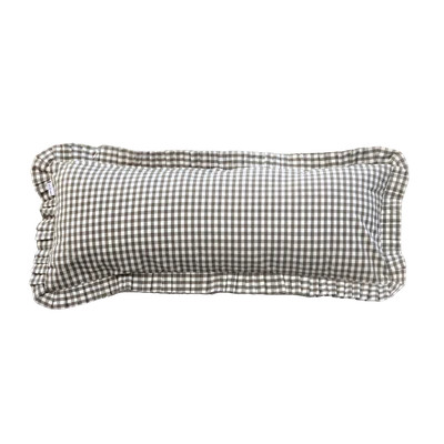 Ruffle Bolster Cover Olive Gingham | luxe bCO