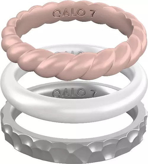 QALO Women's Metallic Stackable 3-Set Silicone Rings | Dick's Sporting Goods