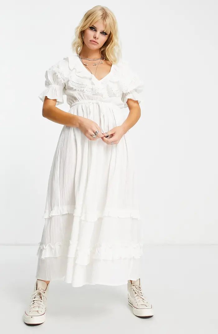 Ruffle Puff Sleeve Cotton Dress | Nordstrom