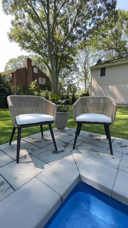 Neutral outdoor dining chair, side chair, planter. 

#LTKsalealert #LTKSeasonal #LTKhome