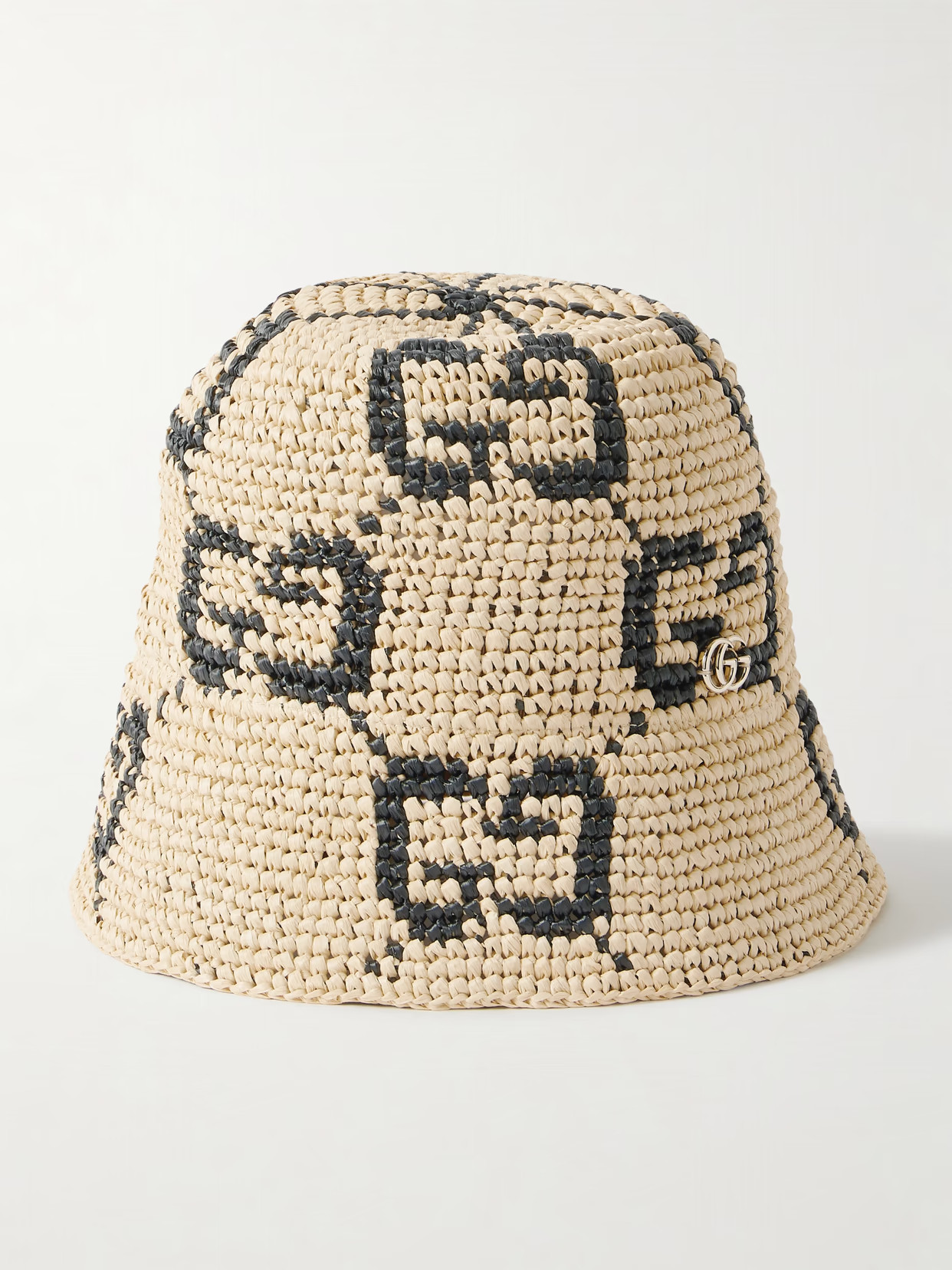 Gucci - Embellished Straw Bucket Hat - Neutrals | NET-A-PORTER (US)