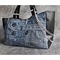 Denim Bag Recycled, Large Denim Purse, Jeans Handbag, Purse Bag, Bags, Purses | Etsy (US)