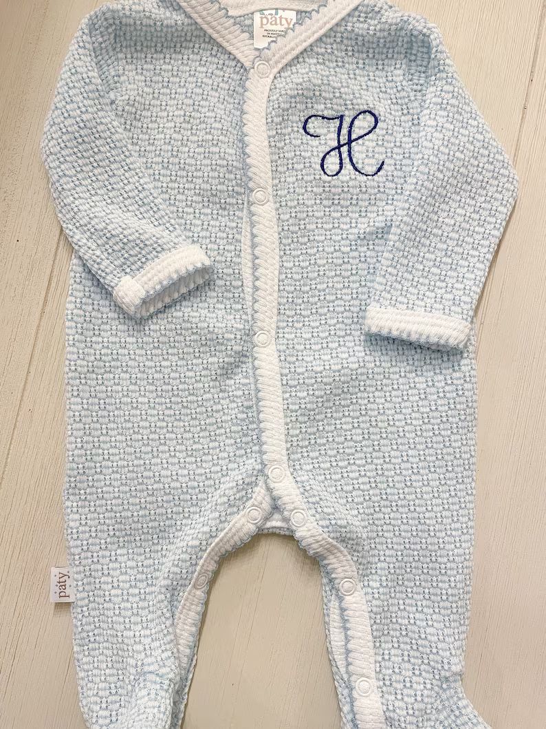 Baby Boy Monogram Outfit, Baby Boy Coming home outfit, Baby Boy monogram pajamas, Baby boy gift, ... | Etsy (US)