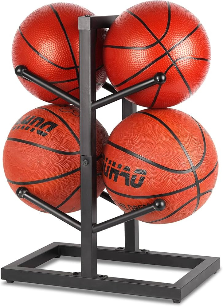 Basketball Organizers Metal Ball Storage Rack Sports Storage for Indoor Outdoor | Amazon (US)