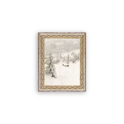 Petal Lane Winter Landscape Fancy Gold Framed Art | Target