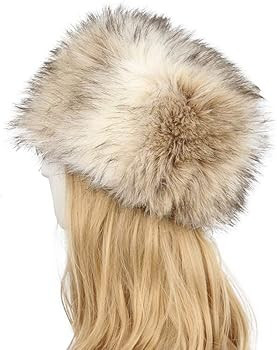 Old Dlrd Russian Hat,Winter Faux Fur Hats for Women,Warm Russian Cossack Style Hat for Ladies | Amazon (US)