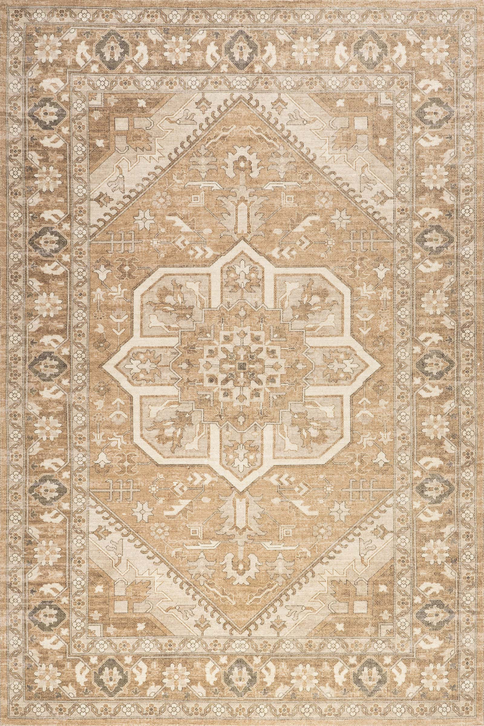 Color: BrownEvermore Medallion Wool and Cotton Rug | Brown Brown swatchShape: RectangleRectangleR... | Rugs USA