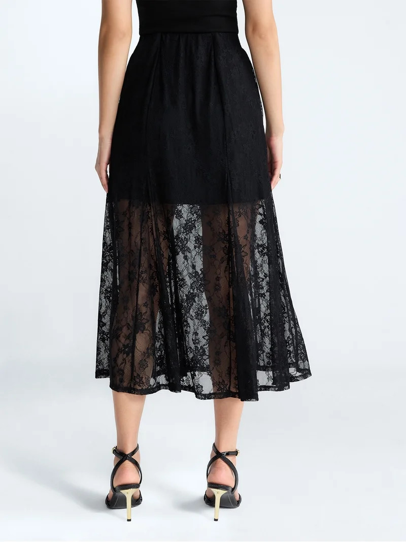 Devil Wears Prada Scoop Collection Women's Lace Maxi Skirt, Sizes XS-XXL | Walmart (US)