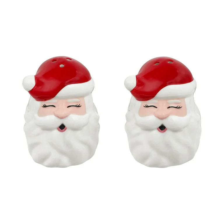 Holiday Time Santa Ceramic Salt Pepper Shakers, Set of 2 - Walmart.com | Walmart (US)