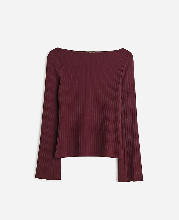 Ribbed Long-Sleeve Boatneck Top | Madewell