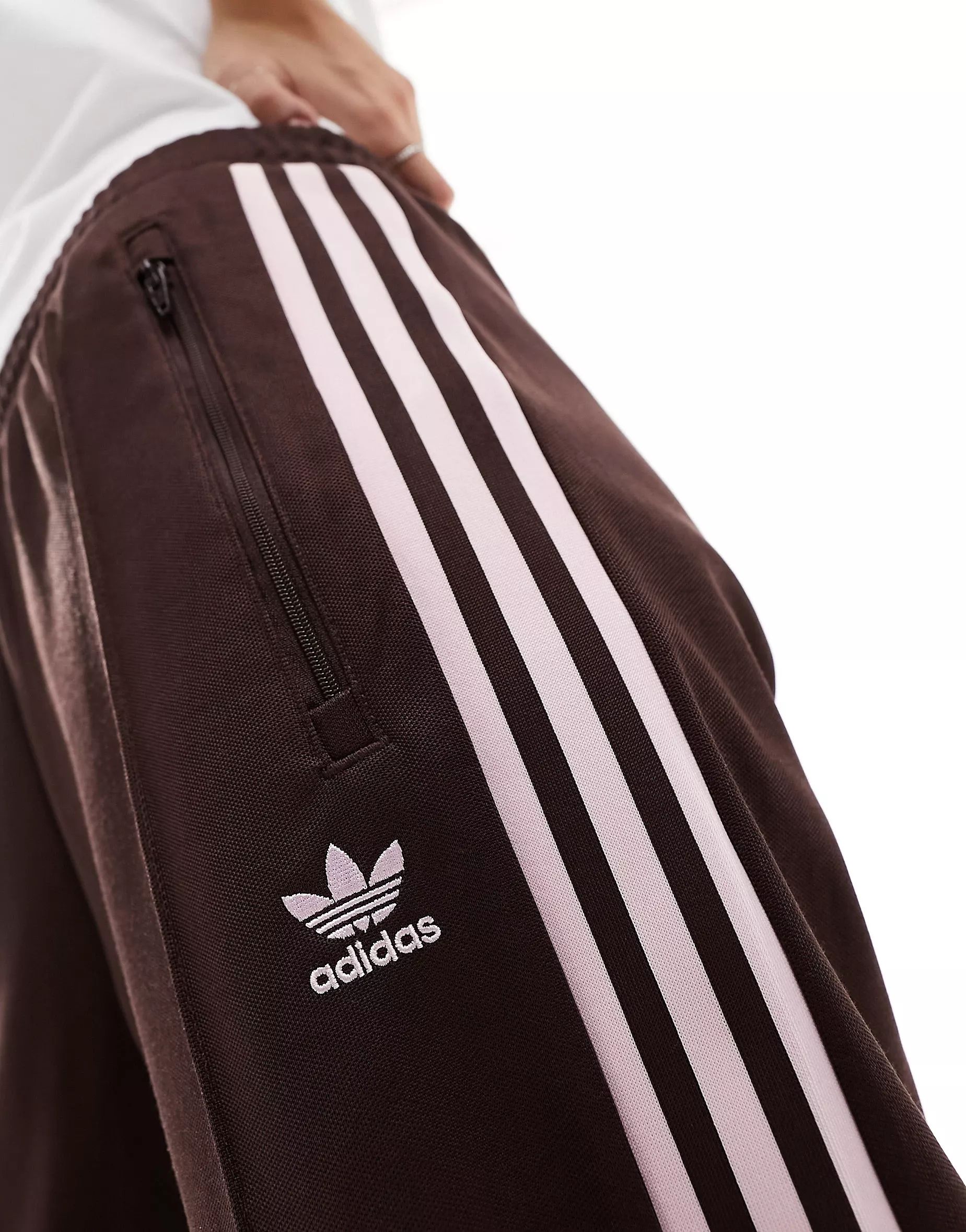 adidas Originals retro beckenbauer track pants in brown and pink | ASOS (Global)