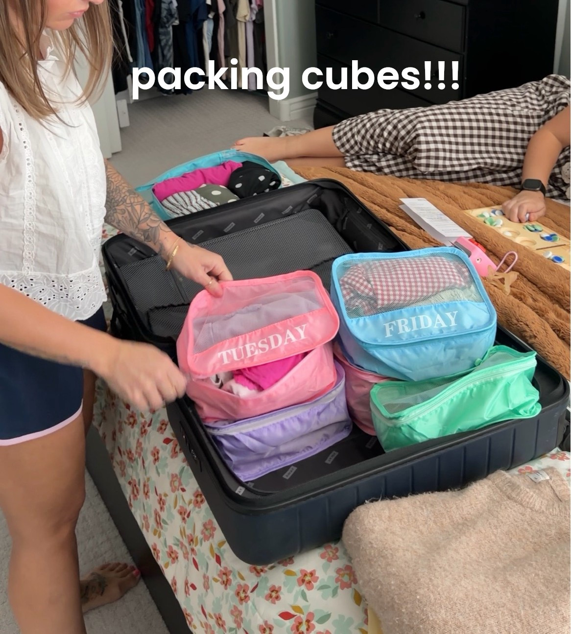 adding things we packed for Mexico, like these cute days of the week packing cubes 🧚