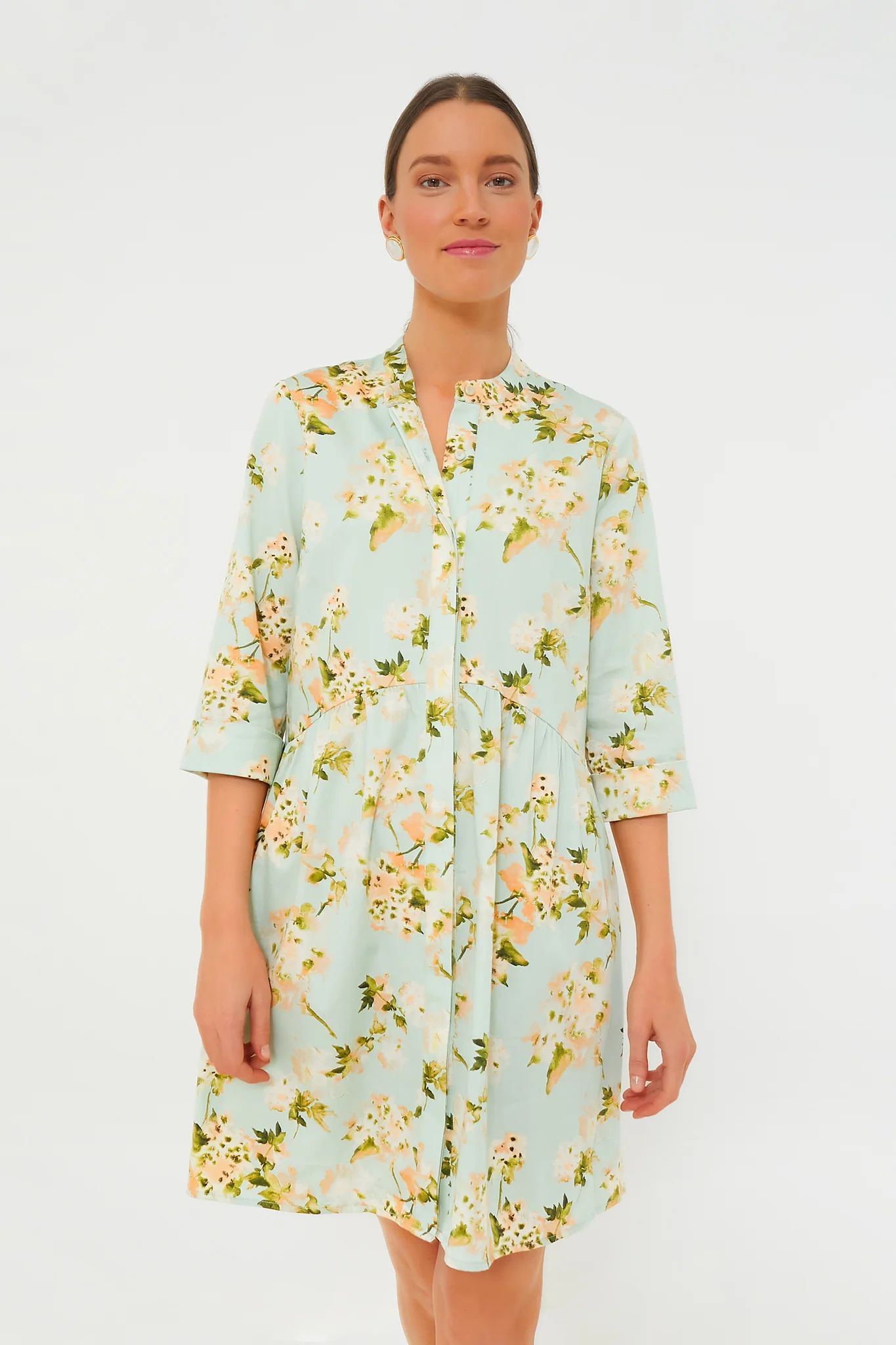 Aqua Watercolor Royal Shirt Dress | Tuckernuck (US)