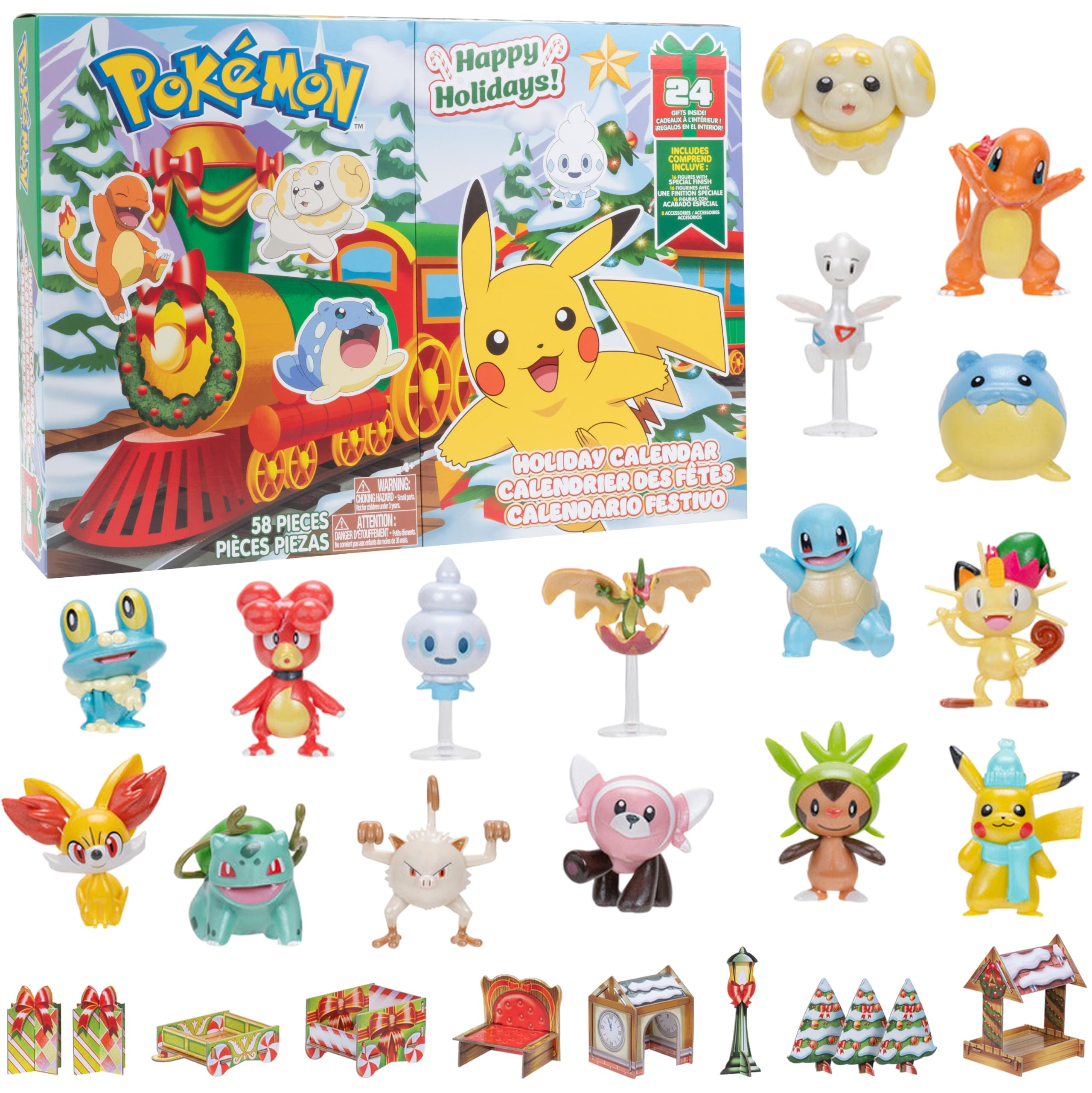 Pokémon 2025 Holiday Christmas Advent Calendar 24 Piece Gift Playset - Officially Licensed - Inc... | Amazon (US)