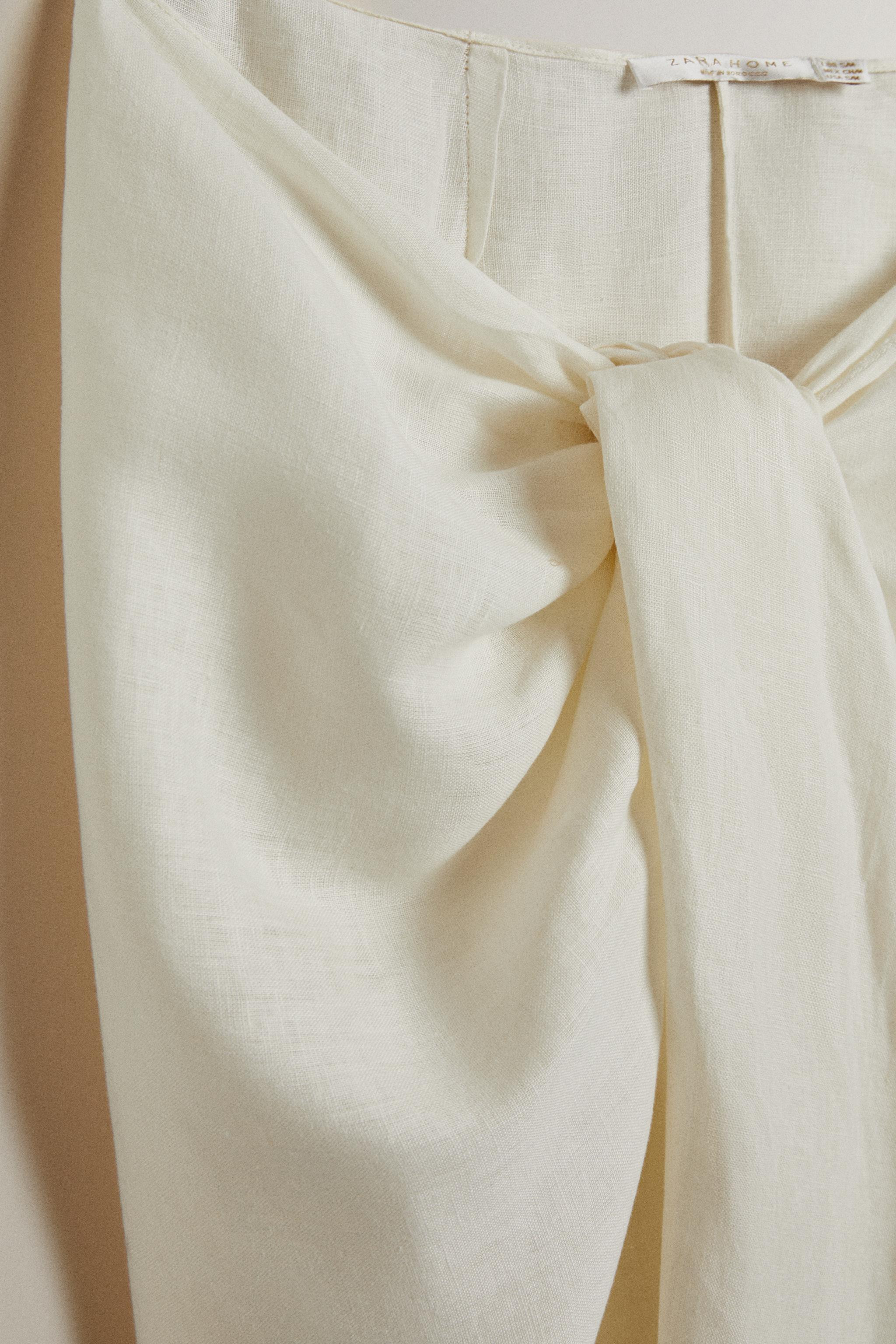 LONG LINEN BEACH SARONG WITH KNOT | Zara UK
