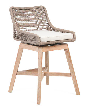Rope Swivel Crossweave Counter Stool With Cushion | TJ Maxx