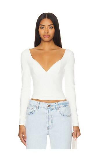 Free People x Intimately FP Duo Corset Long Sleeve Cami In Ivory in Ivory. - size L | Revolve Clothing (Global)