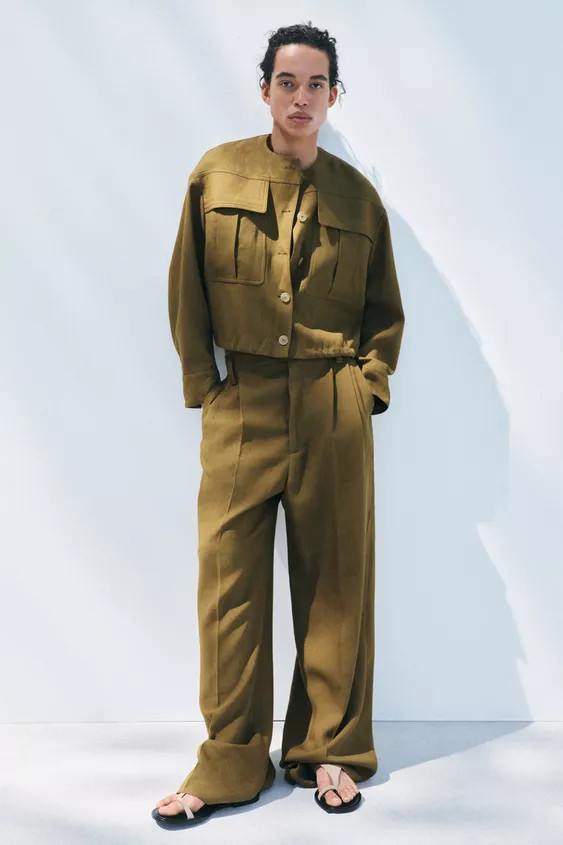 ZARA WOMAN COLLECTIONTrousers made of a linen and viscose yarn blend. Featuring a mid-rise waist ... | Zara UK