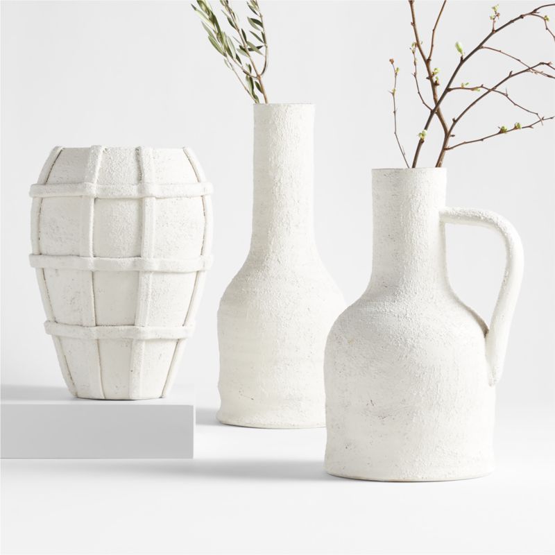 Villa White Ceramic Vases | Crate & Barrel | Crate & Barrel