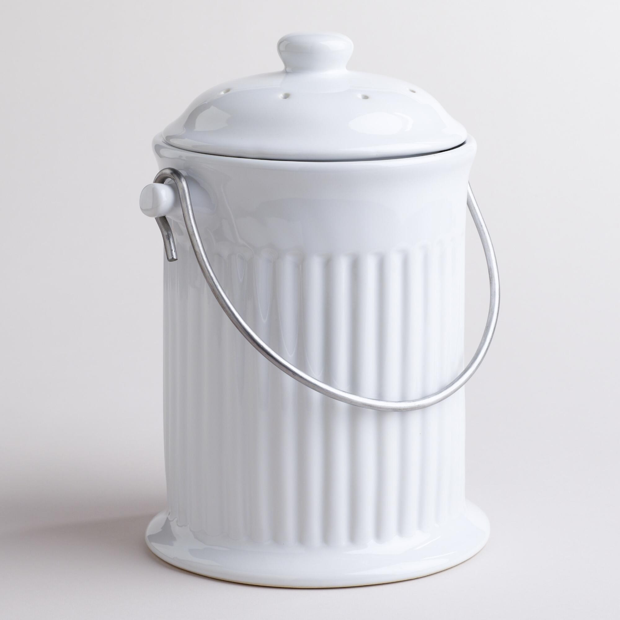 White Ceramic Compost Bucket by World Market | World Market
