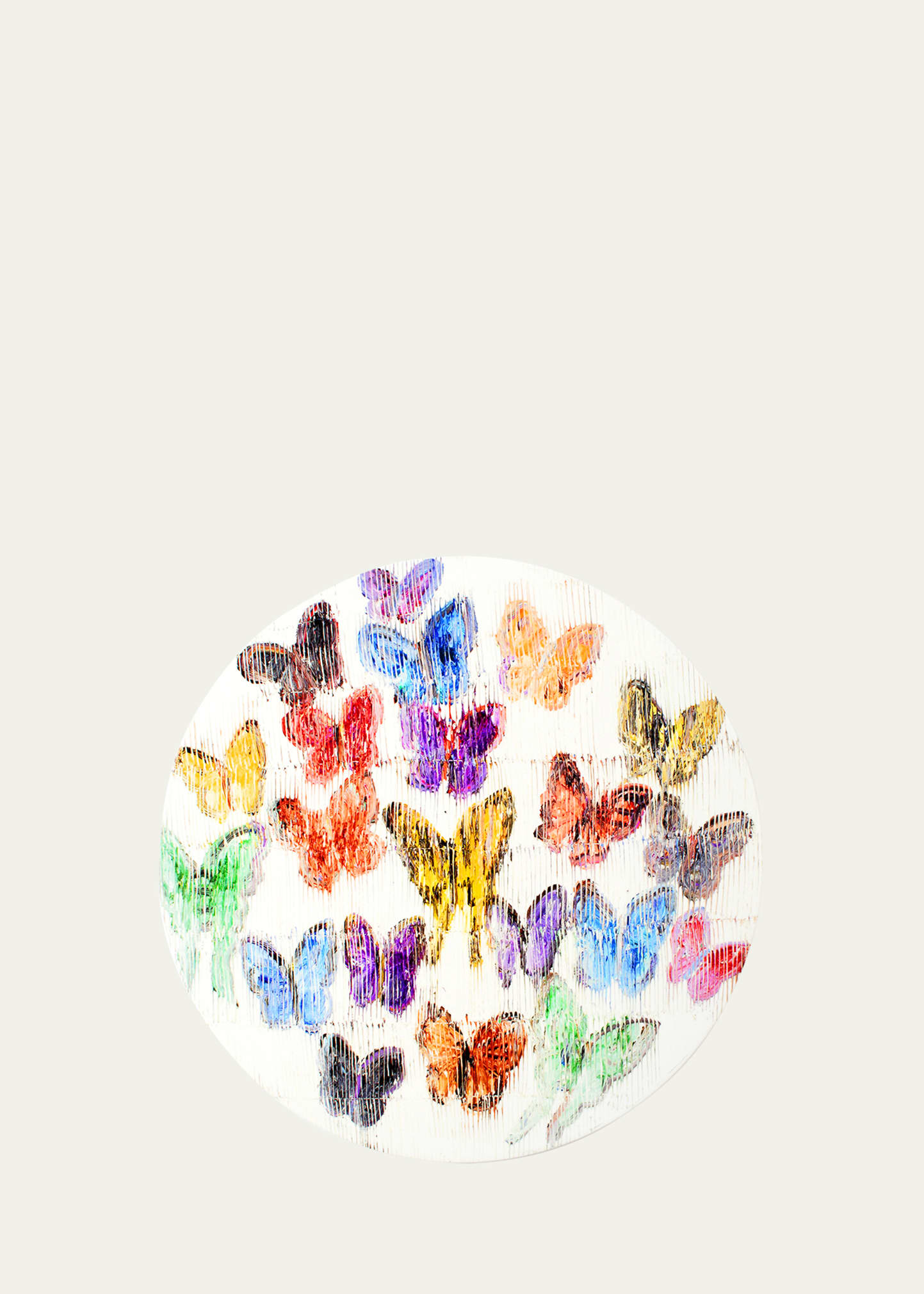 Hunt Slonem Spring Butterflies Lacquer Placemat, 15"Dia | Bergdorf Goodman