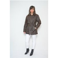 Vintage 90S Brown Leather Biker Jacket - Fitted Belt, Size Medium | Etsy (US)