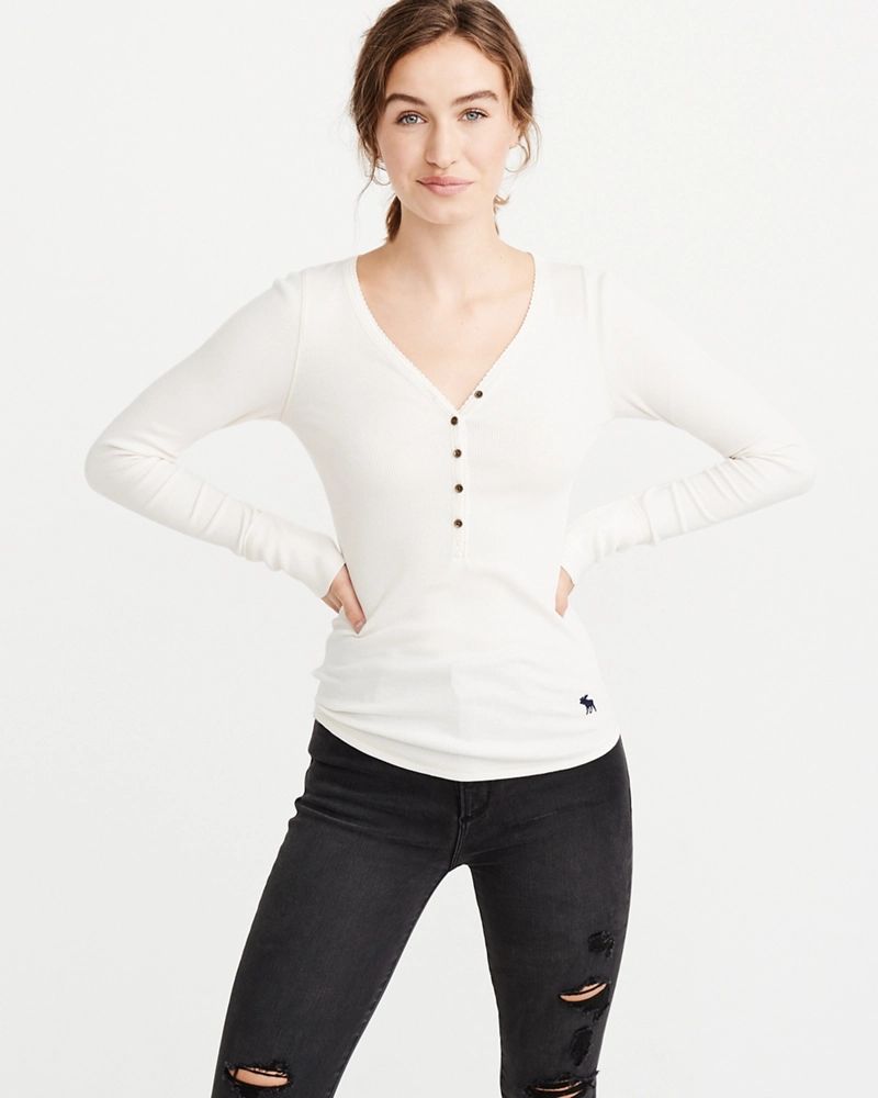 Icon Ribbed Henley | Abercrombie & Fitch US & UK