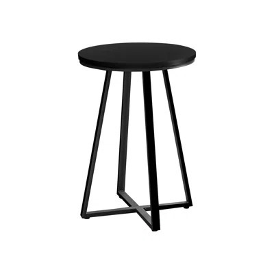 Sleek Black Laminate Accent Table With Metal Base For Living Area And Bedroom Space Side Room Family | Wayfair North America