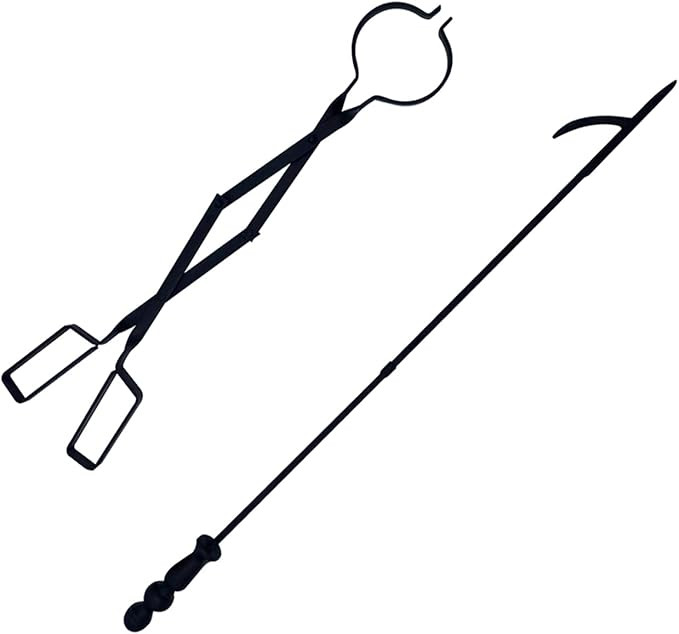 Heavy Duty 32 inch Long Fireplace Fire Pit Campfire Poker Stick and 25 Inch Fireplace Wood Stove ... | Amazon (US)