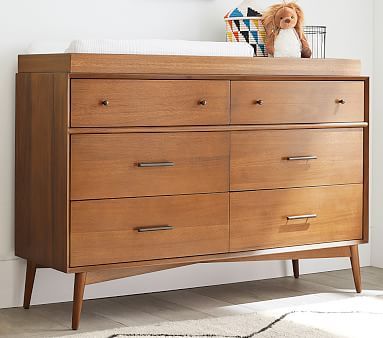west elm x pbk Mid-Century 6-Drawer Changing Table | Pottery Barn Kids