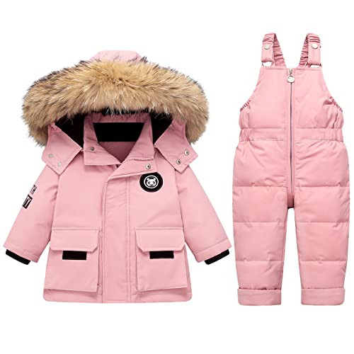 Mokitoni Toddler Girls Snowsuit Baby Ski Snow Pant And Jacket Bib Kid Winter Clothes Coat | Amazon (US)