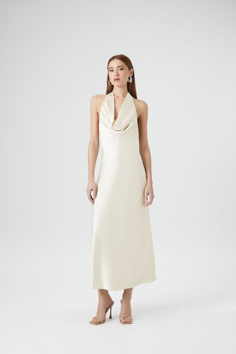 Satin Cowl Halter Gown | Forever 21 (US)