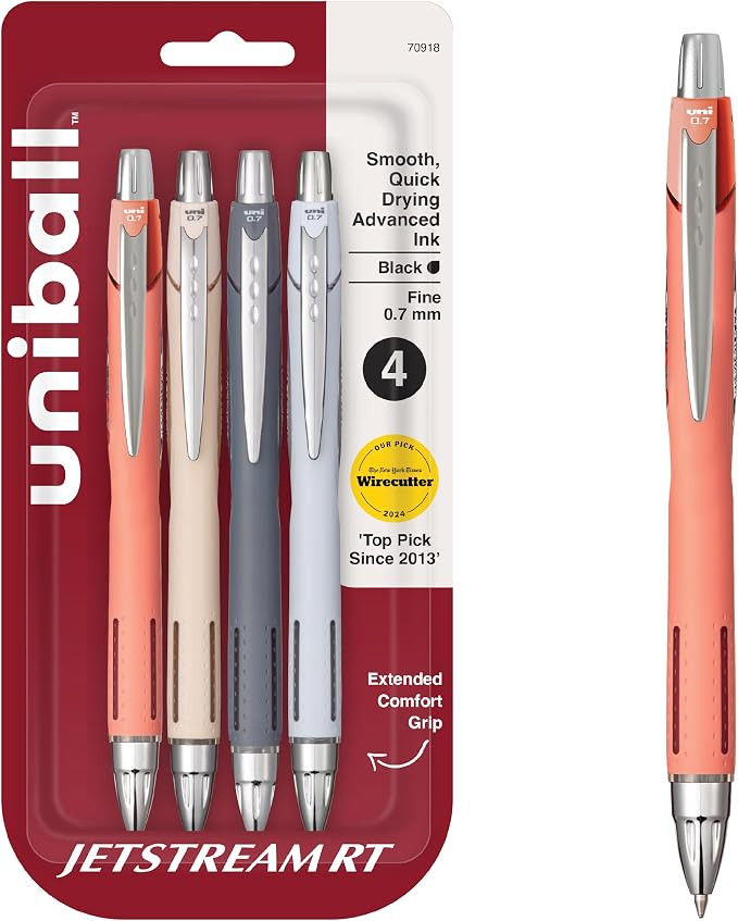uni-ball Jetstream RT Pens - NY Times Wirecutter Best Pen for Over a Decade - Pack of 4 Black Fin... | Amazon (US)