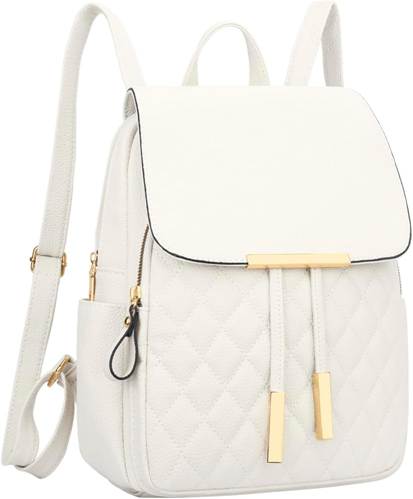 KKXIU Quilted Trendy Leather Backpack Purse for Women and Ladies Shoulder Travel Daypacks Bags (W... | Amazon (US)