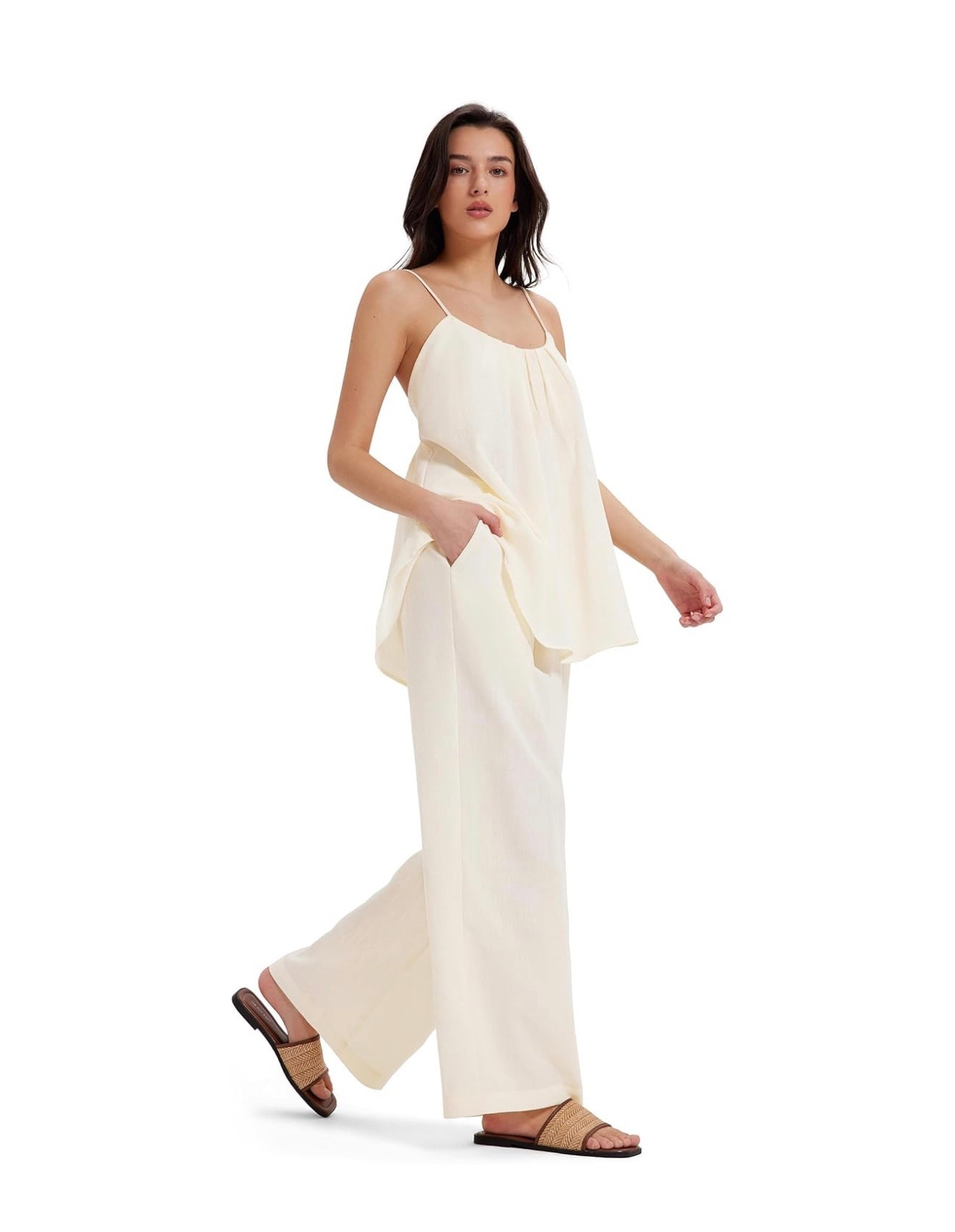 vacation outfits beach Women Linen Summer Two Piece Sets Backless Lounge Outfits Sets Travel Beach Vacation Clothes #linenset #vacationset #resortwear #beachvacarionoutfits

#LTKootd