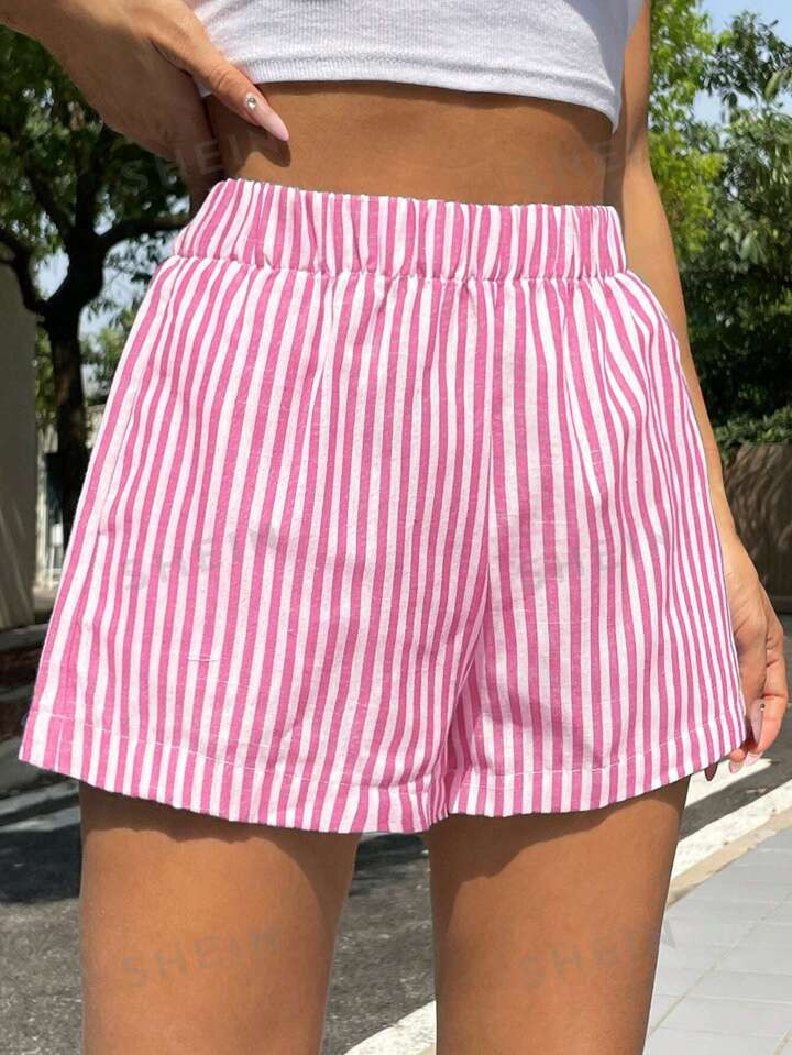 SHEIN EZwear Stripe Wide Leg Shorts | SHEIN
