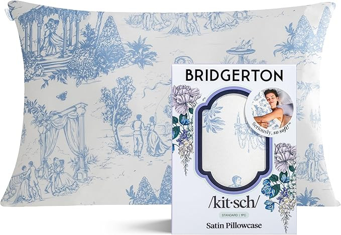 Bridgerton x Kitsch Satin Pillowcase with Zipper for Hair & Skin - Softer Than Silk Pillow Cases,... | Amazon (US)
