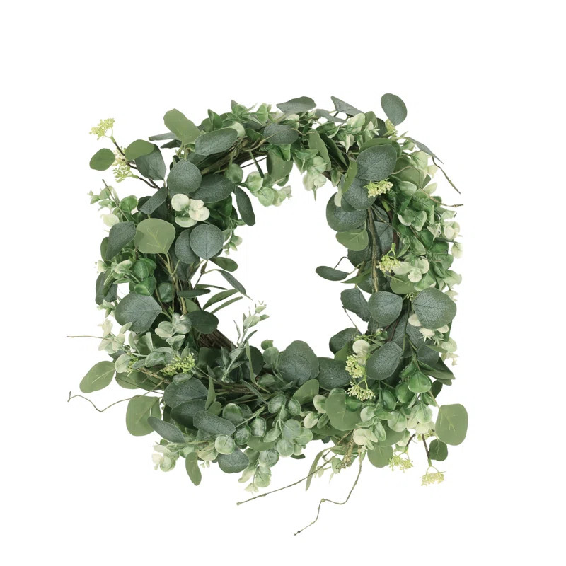 Geddes Handcrafted Faux Eucalyptus Polyester 22'' Wreath | Wayfair North America